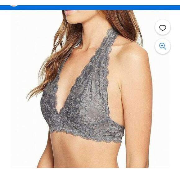 Free People Other - Free People Womens Gray Galloon Lace Halter Bra size medium